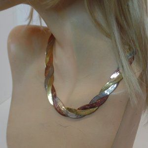 Unbranded  Weaved Thick Herringbone Chains Gold, Silver & Rose Adjustable to 15"